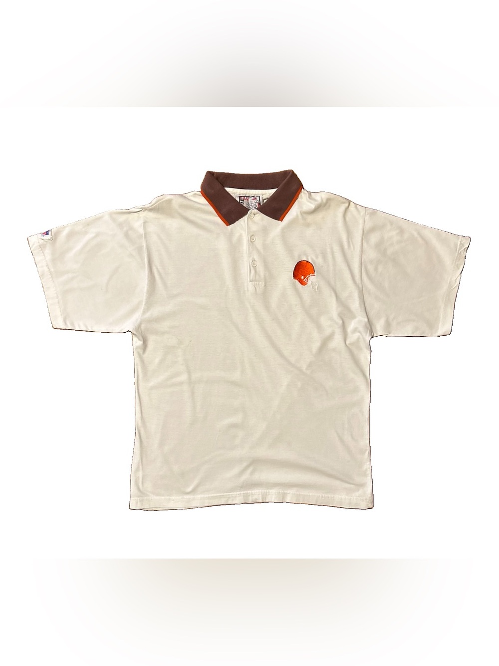 Vintage 90s Cleveland Browns Polo Shirt Mens M True Fan NFL GameDay Embroidered
